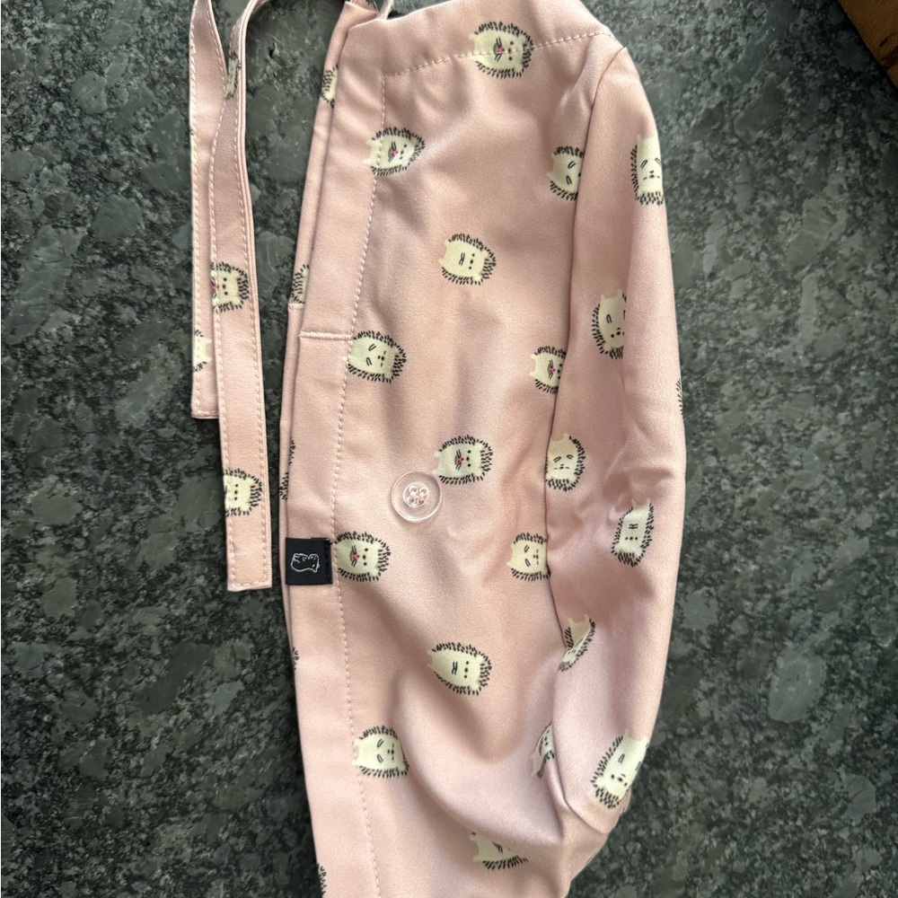 Pink Hedgehog Print Scrub Cap